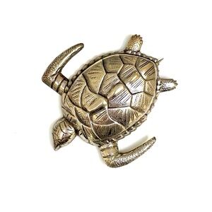 Vintage Sterling Silver Stamped Turtle Brooch /Pin